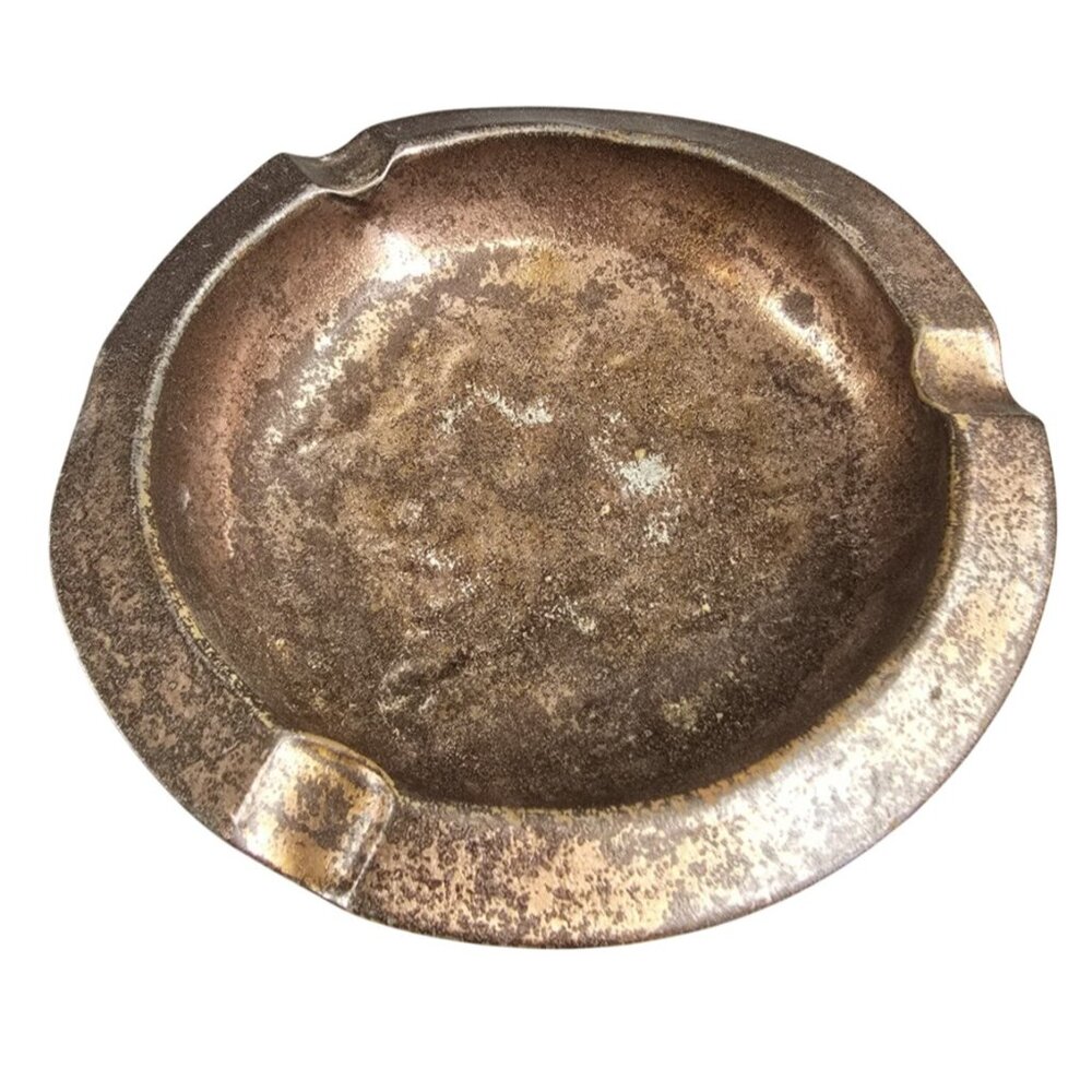 Vintage Arts & Crafts Era Hammered Copper Ashtray